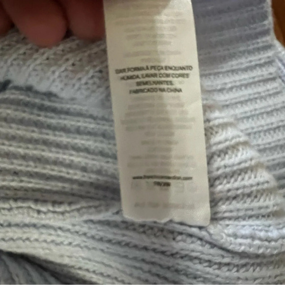 French Connection Mozart Crop Mock Turtleneck Sweater Light Blue size large - Picture 10 of 11